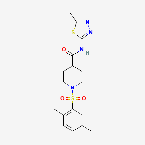 molecular formula C17H22N4O3S2 B4880088 1-[(2,5-dimethylphenyl)sulfonyl]-N-(5-methyl-1,3,4-thiadiazol-2-yl)-4-piperidinecarboxamide 