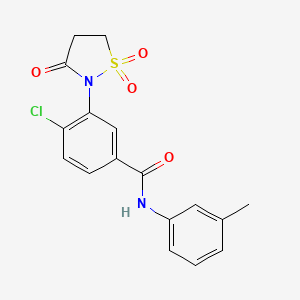 molecular formula C17H15ClN2O4S B4880091 4-chloro-3-(1,1-dioxido-3-oxo-2-isothiazolidinyl)-N-(3-methylphenyl)benzamide 