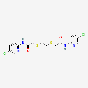 molecular formula C16H16Cl2N4O2S2 B4880098 2,2'-[1,2-ethanediylbis(thio)]bis[N-(5-chloro-2-pyridinyl)acetamide] 