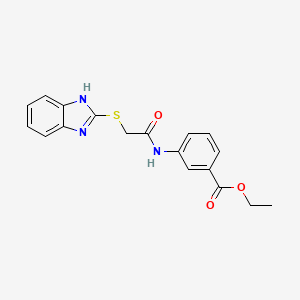 molecular formula C18H17N3O3S B4880113 ethyl 3-{[(1H-benzimidazol-2-ylthio)acetyl]amino}benzoate 