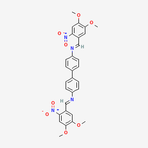 molecular formula C30H26N4O8 B4880123 (4,5-dimethoxy-2-nitrobenzylidene){4'-[(4,5-dimethoxy-2-nitrobenzylidene)amino]-4-biphenylyl}amine 
