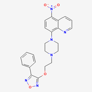 molecular formula C23H22N6O4 B4880128 5-nitro-8-(4-{2-[(4-phenyl-1,2,5-oxadiazol-3-yl)oxy]ethyl}-1-piperazinyl)quinoline 