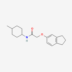 molecular formula C18H25NO2 B4880137 2-(2,3-dihydro-1H-inden-5-yloxy)-N-(4-methylcyclohexyl)acetamide 
