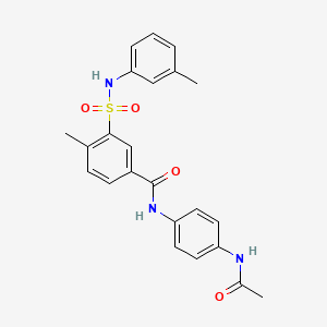 molecular formula C23H23N3O4S B4880143 N-[4-(acetylamino)phenyl]-4-methyl-3-{[(3-methylphenyl)amino]sulfonyl}benzamide CAS No. 5476-66-4