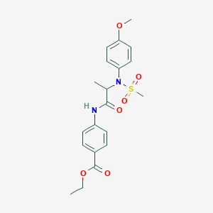 molecular formula C20H24N2O6S B4880155 ethyl 4-{[N-(4-methoxyphenyl)-N-(methylsulfonyl)alanyl]amino}benzoate 