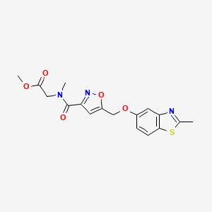 molecular formula C17H17N3O5S B4880181 methyl N-methyl-N-[(5-{[(2-methyl-1,3-benzothiazol-5-yl)oxy]methyl}-3-isoxazolyl)carbonyl]glycinate 