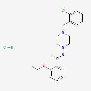 molecular formula C20H25Cl2N3O B4880186 4-(2-chlorobenzyl)-N-(2-ethoxybenzylidene)-1-piperazinamine hydrochloride 