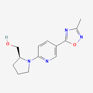 molecular formula C13H16N4O2 B4880201 {(2S)-1-[5-(3-methyl-1,2,4-oxadiazol-5-yl)-2-pyridinyl]-2-pyrrolidinyl}methanol 