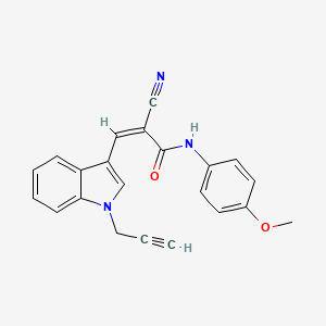 molecular formula C22H17N3O2 B4880219 2-cyano-N-(4-methoxyphenyl)-3-[1-(2-propyn-1-yl)-1H-indol-3-yl]acrylamide 