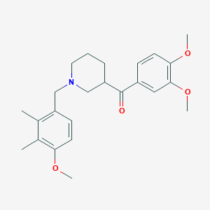 molecular formula C24H31NO4 B4880225 (3,4-dimethoxyphenyl)[1-(4-methoxy-2,3-dimethylbenzyl)-3-piperidinyl]methanone 