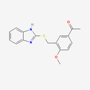 molecular formula C17H16N2O2S B4880236 1-{3-[(1H-benzimidazol-2-ylthio)methyl]-4-methoxyphenyl}ethanone 