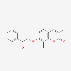 molecular formula C20H18O4 B4880246 3,4,8-trimethyl-7-(2-oxo-2-phenylethoxy)-2H-chromen-2-one 