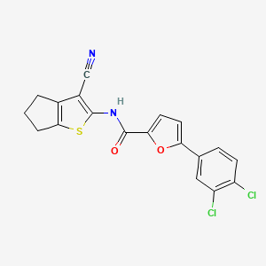 molecular formula C19H12Cl2N2O2S B4880249 N-(3-cyano-5,6-dihydro-4H-cyclopenta[b]thien-2-yl)-5-(3,4-dichlorophenyl)-2-furamide 