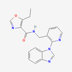 molecular formula C19H17N5O2 B4880256 N-{[2-(1H-benzimidazol-1-yl)-3-pyridinyl]methyl}-5-ethyl-1,3-oxazole-4-carboxamide 