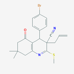 molecular formula C22H23BrN2OS B4880297 3-allyl-4-(4-bromophenyl)-7,7-dimethyl-2-(methylthio)-5-oxo-3,4,5,6,7,8-hexahydro-3-quinolinecarbonitrile 