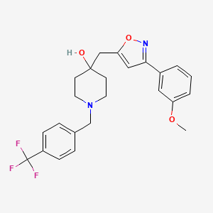 molecular formula C24H25F3N2O3 B4880305 4-{[3-(3-methoxyphenyl)-5-isoxazolyl]methyl}-1-[4-(trifluoromethyl)benzyl]-4-piperidinol 