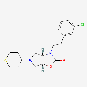 molecular formula C18H23ClN2O2S B4880312 (3aS*,6aR*)-3-[2-(3-chlorophenyl)ethyl]-5-(tetrahydro-2H-thiopyran-4-yl)hexahydro-2H-pyrrolo[3,4-d][1,3]oxazol-2-one 