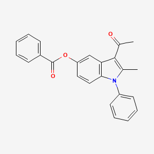 3-acetyl-2-methyl-1-phenyl-1H-indol-5-yl benzoate