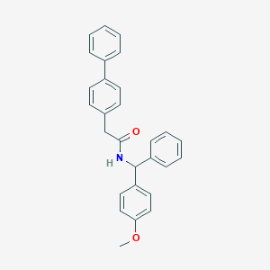molecular formula C28H25NO2 B488033 2-(biphenyl-4-yl)-N-[(4-methoxyphenyl)(phenyl)methyl]acetamide 