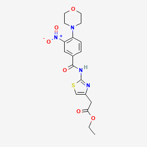 ethyl (2-{[4-(4-morpholinyl)-3-nitrobenzoyl]amino}-1,3-thiazol-4-yl)acetate