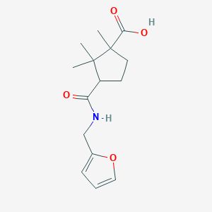 molecular formula C15H21NO4 B4880373 3-{[(2-furylmethyl)amino]carbonyl}-1,2,2-trimethylcyclopentanecarboxylic acid 
