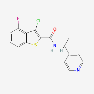 3-chloro-4-fluoro-N-[1-(4-pyridinyl)ethyl]-1-benzothiophene-2-carboxamide
