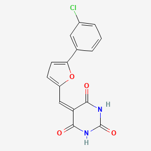 molecular formula C15H9ClN2O4 B4880404 5-{[5-(3-chlorophenyl)-2-furyl]methylene}-2,4,6(1H,3H,5H)-pyrimidinetrione 