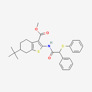 molecular formula C28H31NO3S2 B4880459 methyl 6-tert-butyl-2-{[phenyl(phenylthio)acetyl]amino}-4,5,6,7-tetrahydro-1-benzothiophene-3-carboxylate 