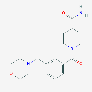 molecular formula C18H25N3O3 B4880477 1-[3-(4-morpholinylmethyl)benzoyl]-4-piperidinecarboxamide 