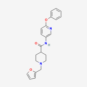 molecular formula C22H23N3O3 B4880488 1-(2-furylmethyl)-N-(6-phenoxy-3-pyridinyl)-4-piperidinecarboxamide 