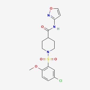molecular formula C16H18ClN3O5S B4880503 1-[(5-chloro-2-methoxyphenyl)sulfonyl]-N-3-isoxazolyl-4-piperidinecarboxamide 