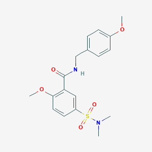 molecular formula C18H22N2O5S B4880508 5-[(dimethylamino)sulfonyl]-2-methoxy-N-(4-methoxybenzyl)benzamide 