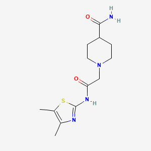 molecular formula C13H20N4O2S B4880510 1-{2-[(4,5-dimethyl-1,3-thiazol-2-yl)amino]-2-oxoethyl}-4-piperidinecarboxamide 