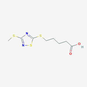 molecular formula C8H12N2O2S3 B4880511 5-{[3-(methylthio)-1,2,4-thiadiazol-5-yl]thio}pentanoic acid 