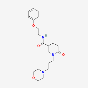 molecular formula C21H31N3O4 B4880522 1-[3-(4-morpholinyl)propyl]-6-oxo-N-(2-phenoxyethyl)-3-piperidinecarboxamide 