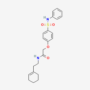 molecular formula C22H26N2O4S B4880538 2-[4-(anilinosulfonyl)phenoxy]-N-[2-(1-cyclohexen-1-yl)ethyl]acetamide 