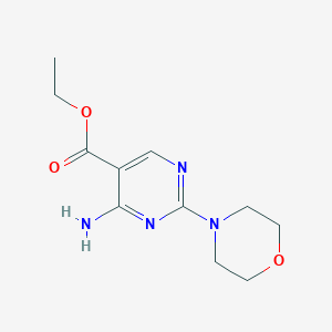 molecular formula C11H16N4O3 B488054 Ethyl 4-amino-2-(4-morpholinyl)-5-pyrimidinecarboxylate CAS No. 78118-88-4