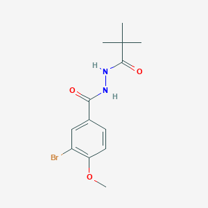 molecular formula C13H17BrN2O3 B4880555 3-bromo-N'-(2,2-dimethylpropanoyl)-4-methoxybenzohydrazide 
