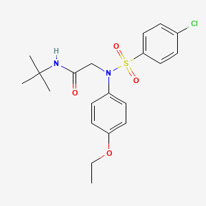molecular formula C20H25ClN2O4S B4880563 N~1~-(tert-butyl)-N~2~-[(4-chlorophenyl)sulfonyl]-N~2~-(4-ethoxyphenyl)glycinamide 
