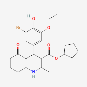 cyclopentyl 4-(3-bromo-5-ethoxy-4-hydroxyphenyl)-2-methyl-5-oxo-1,4,5,6,7,8-hexahydro-3-quinolinecarboxylate