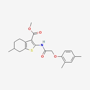 molecular formula C21H25NO4S B4880606 methyl 2-{[(2,4-dimethylphenoxy)acetyl]amino}-6-methyl-4,5,6,7-tetrahydro-1-benzothiophene-3-carboxylate 