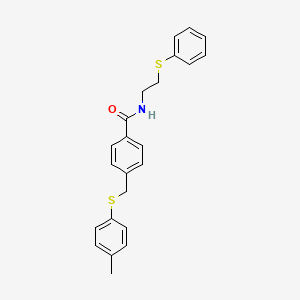 molecular formula C23H23NOS2 B4880635 4-{[(4-methylphenyl)thio]methyl}-N-[2-(phenylthio)ethyl]benzamide 