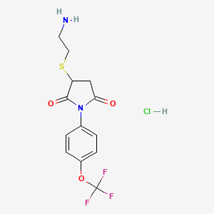 molecular formula C13H14ClF3N2O3S B4880640 3-[(2-aminoethyl)thio]-1-[4-(trifluoromethoxy)phenyl]-2,5-pyrrolidinedione hydrochloride 