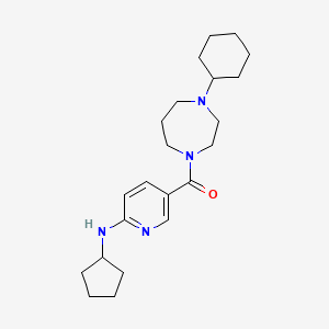 molecular formula C22H34N4O B4880648 5-[(4-cyclohexyl-1,4-diazepan-1-yl)carbonyl]-N-cyclopentyl-2-pyridinamine 