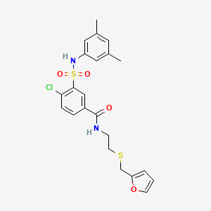 molecular formula C22H23ClN2O4S2 B4880655 4-chloro-3-{[(3,5-dimethylphenyl)amino]sulfonyl}-N-{2-[(2-furylmethyl)thio]ethyl}benzamide 