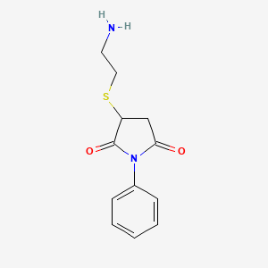 molecular formula C12H14N2O2S B4880663 3-[(2-aminoethyl)thio]-1-phenyl-2,5-pyrrolidinedione 