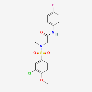 molecular formula C16H16ClFN2O4S B4880677 N~2~-[(3-chloro-4-methoxyphenyl)sulfonyl]-N~1~-(4-fluorophenyl)-N~2~-methylglycinamide 