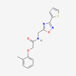 molecular formula C16H15N3O3S B4880711 2-(2-methylphenoxy)-N-{[3-(2-thienyl)-1,2,4-oxadiazol-5-yl]methyl}acetamide 