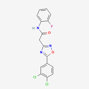 molecular formula C16H10Cl2FN3O2 B4880719 2-[5-(3,4-dichlorophenyl)-1,2,4-oxadiazol-3-yl]-N-(2-fluorophenyl)acetamide 