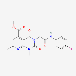 molecular formula C19H17FN4O5 B4880726 methyl 3-{2-[(4-fluorophenyl)amino]-2-oxoethyl}-1,7-dimethyl-2,4-dioxo-1,2,3,4-tetrahydropyrido[2,3-d]pyrimidine-5-carboxylate 